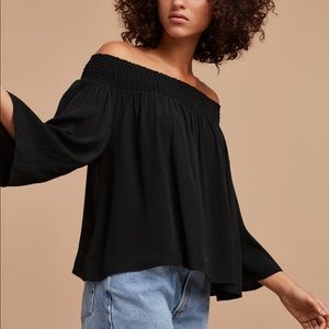 Aritzia /Talula off the shoulder blouse black.